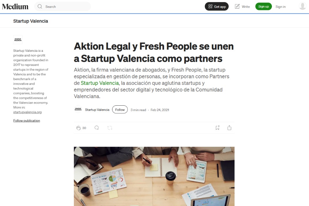 Aktion Legal y Fresh People se unen a Startup Valencia como partners