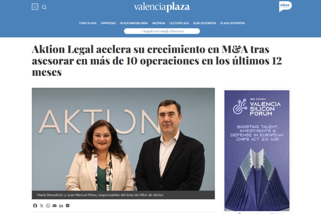 Aktion Legal acelera su crecimiento en M&A tras asesorar en más de 10 operaciones en los últimos 12 meses